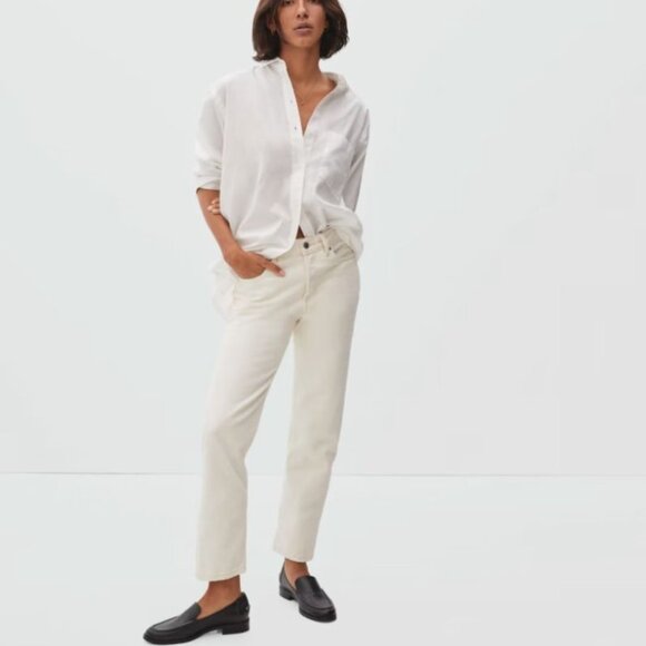 Everlane - The Rigid Slouch Jean Organic Cotton | Size 31 Regular | White Bone - Picture 3 of 13